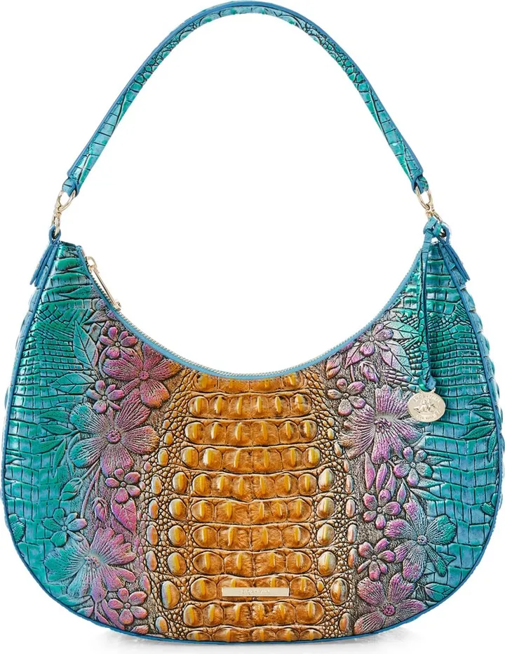 Bekka Croc Embossed Leather Shoulder Bag
