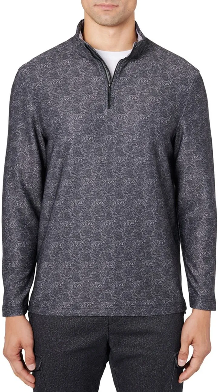 Brooklyn Brigade Men's Hawks Eye Bonded Fleece Lined Quarter Zip Sweater