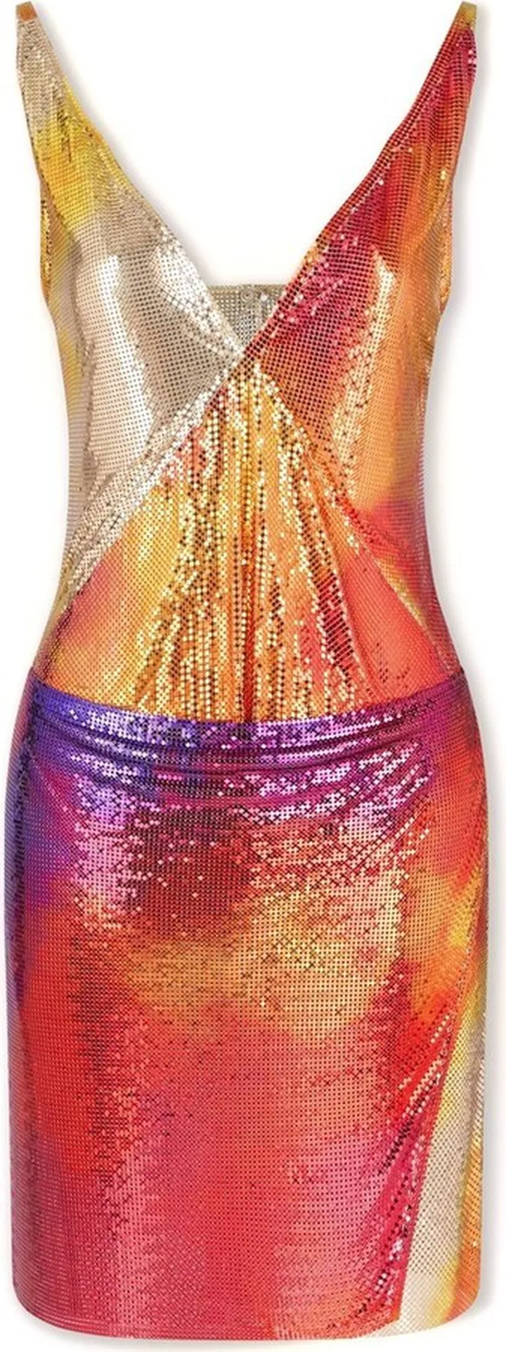 V-neck pixelated minidress