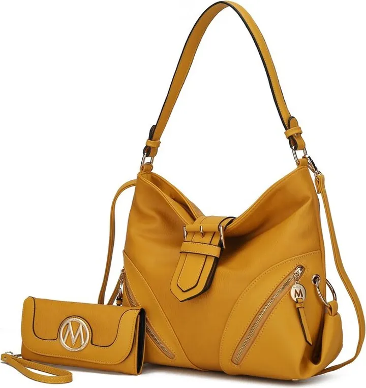 MKF Collection by Mia K Rafaela Vegan Leather Shoulder Bag - Yellow