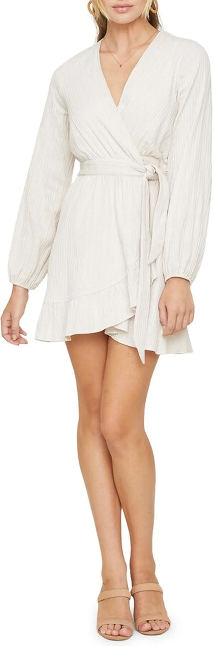 Fly Away Long Sleeve Wrap Minidress