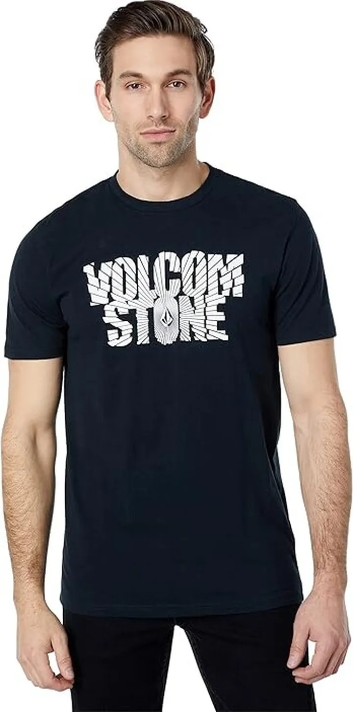 Volcom Shattered Short Sleeve Tee (Black) Men's Clothing