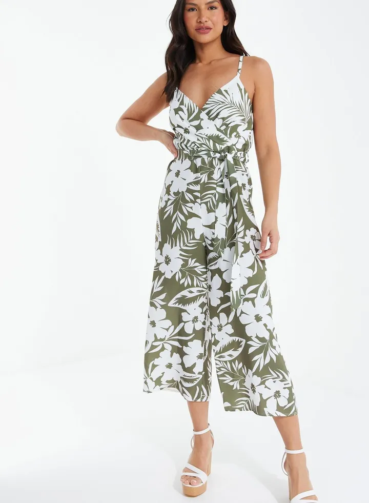 Strappy Floral Print Jumpsuit