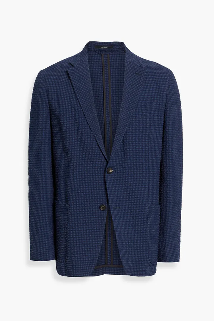 Checked seersucker blazer