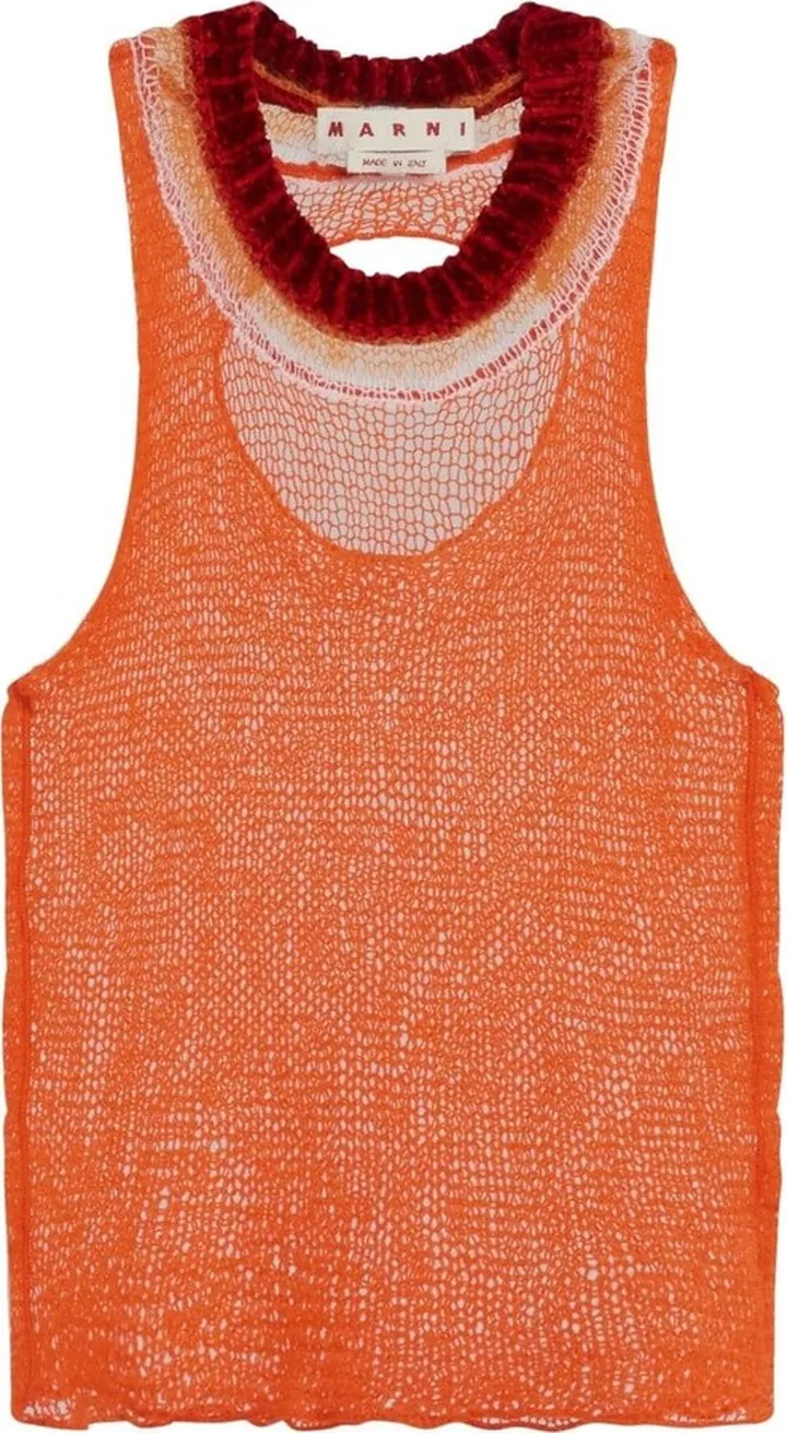 Open-Knit Sleeveless Jumper
