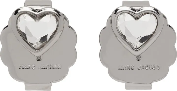 Marc Jacobs Silver 'The Charmed Heart' Stud Earrings