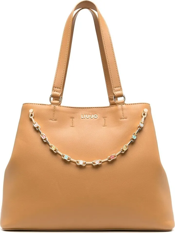 Chain-Link Detail Tote Bag