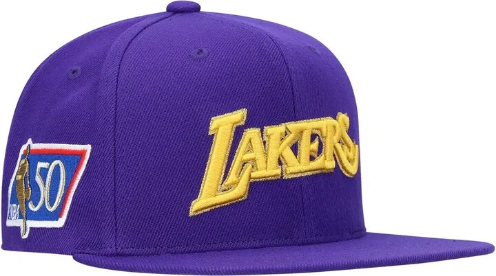 Men's Purple Los Angeles Lakers 50th Anniversary Snapback Hat