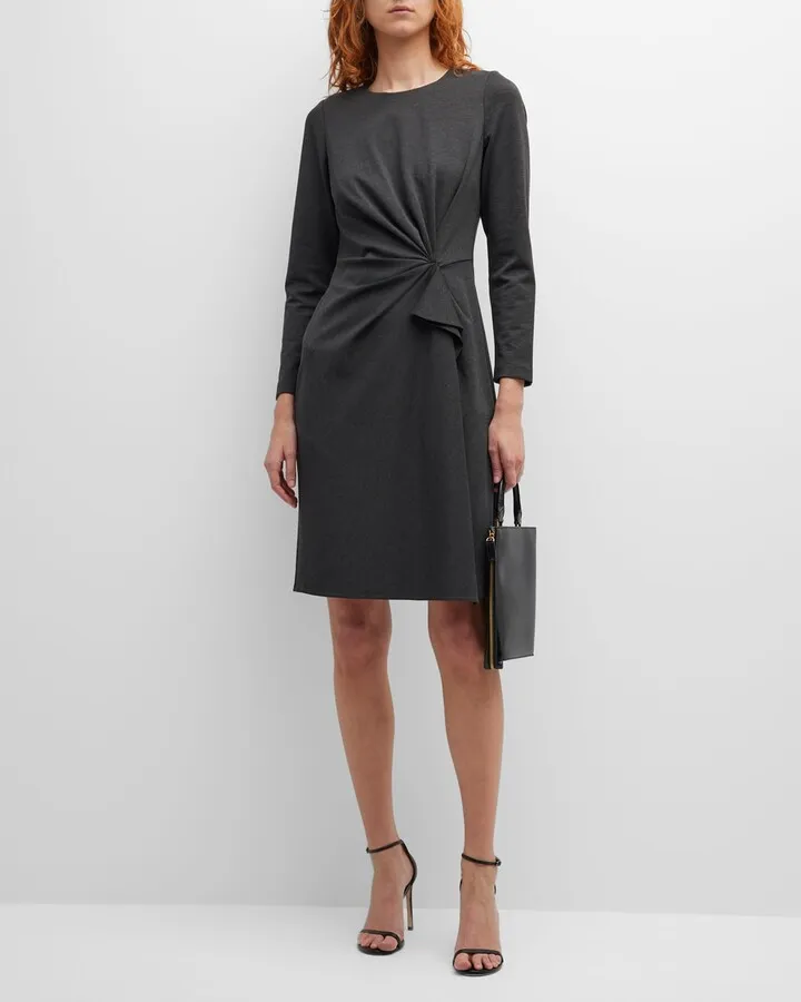Joanna Side-Twist A-line Midi Dress