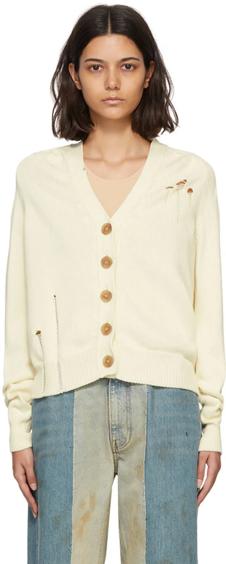 Maison Margiela Off-White Cotton Cardigan