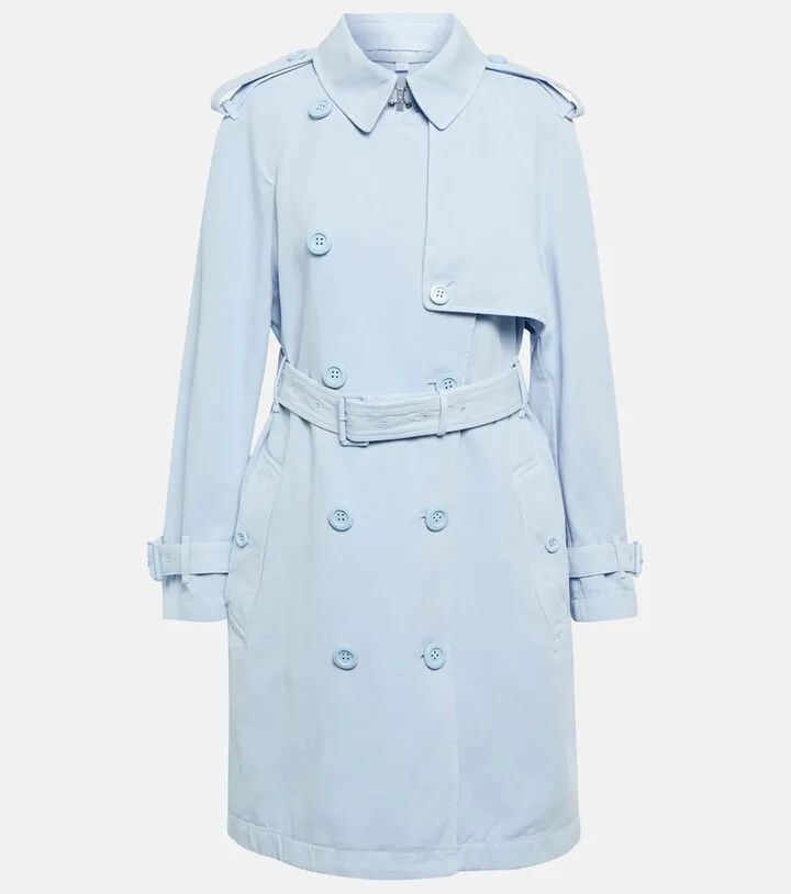 Cotton gabardine trench coat