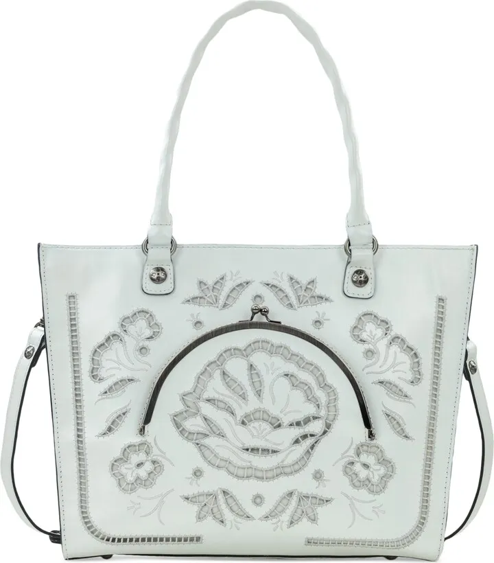 Patricia Nash Zanconia Large Leather Zippered Tote Bag
