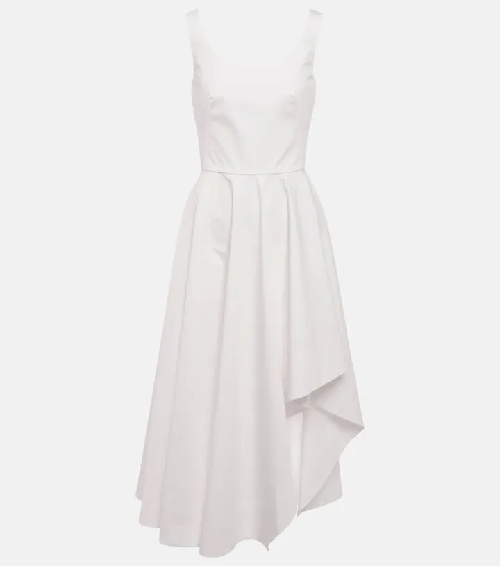 Cotton poplin midi dress