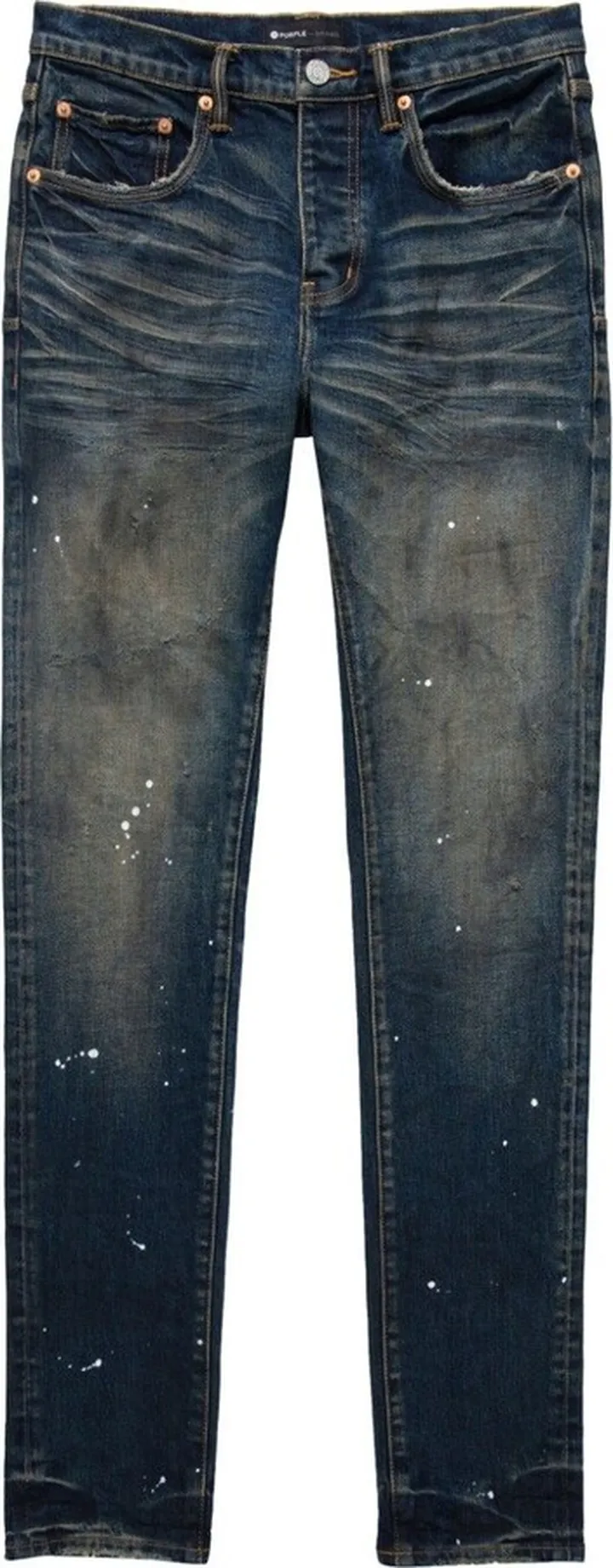 Blue Paint Splatter Distressed Jeans