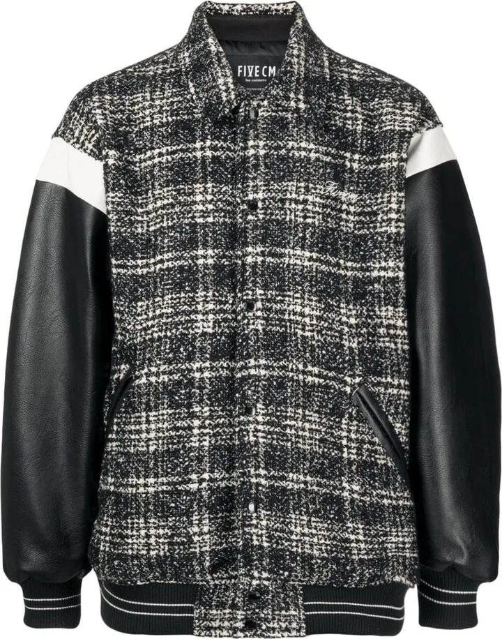 Contrast-Sleeve Bomber Jacket