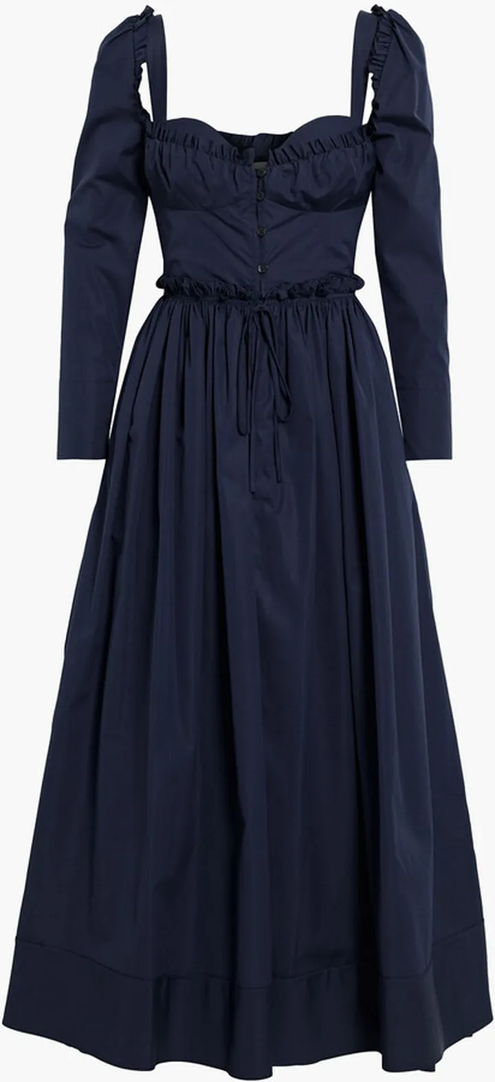 Winter Garden gathered cotton-poplin maxi dress