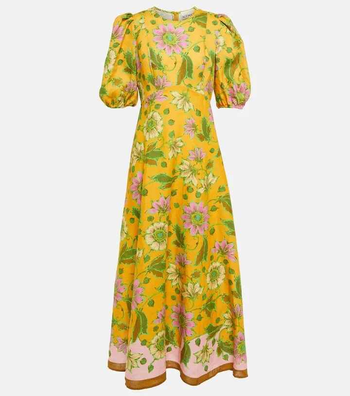 Winnie floral linen midi dress