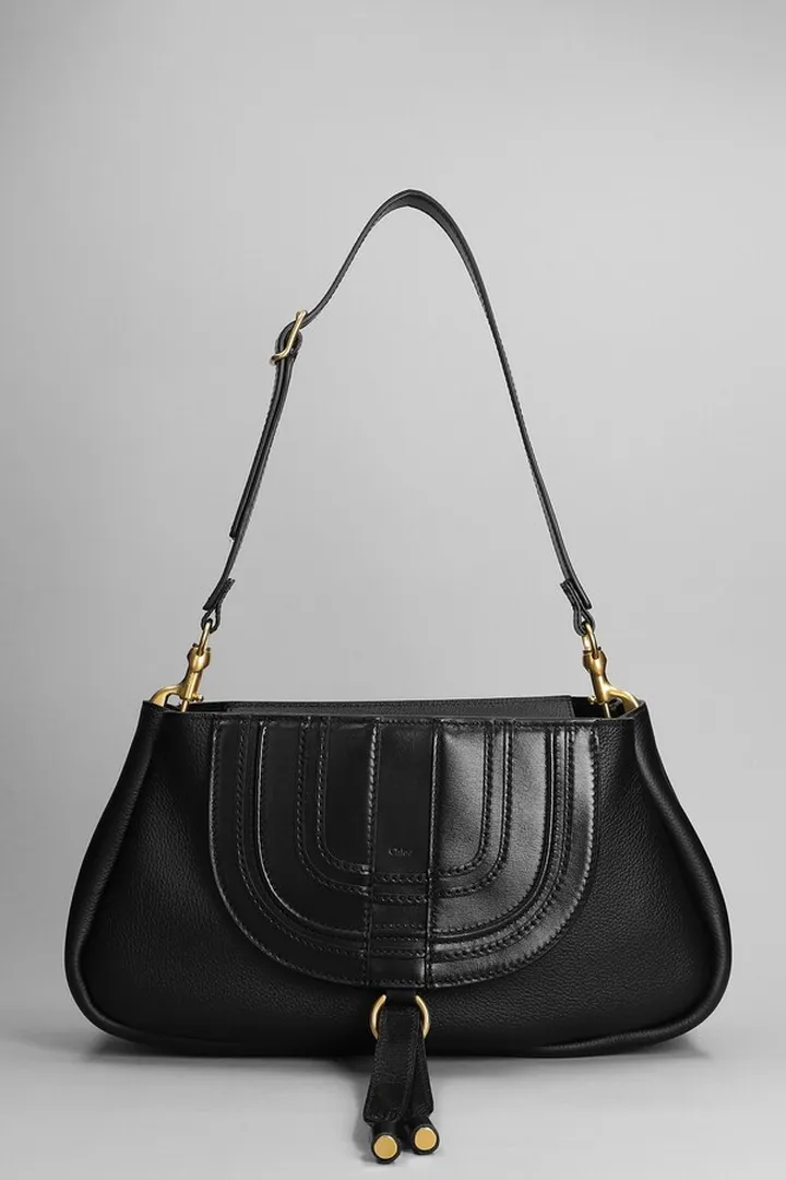 Marcie Shoulder Bag In Black Leather
