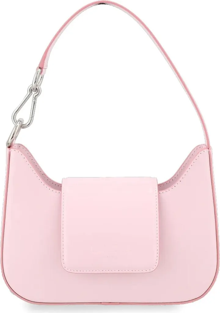 Pink Smooth Cowhide Leather Baguette Bag