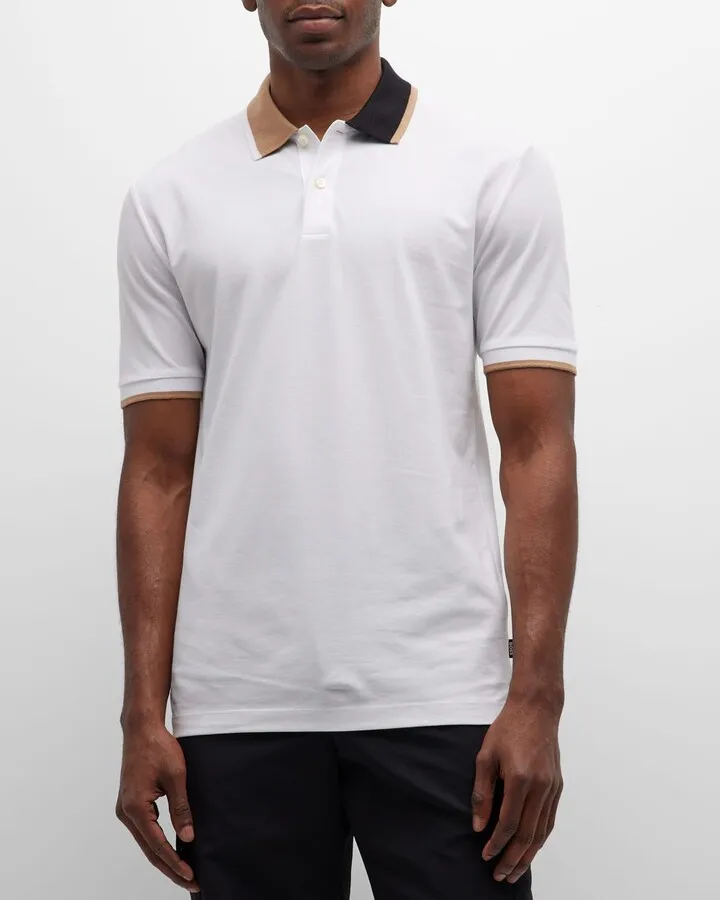 Men's Bicolor Collar Polo Shirt