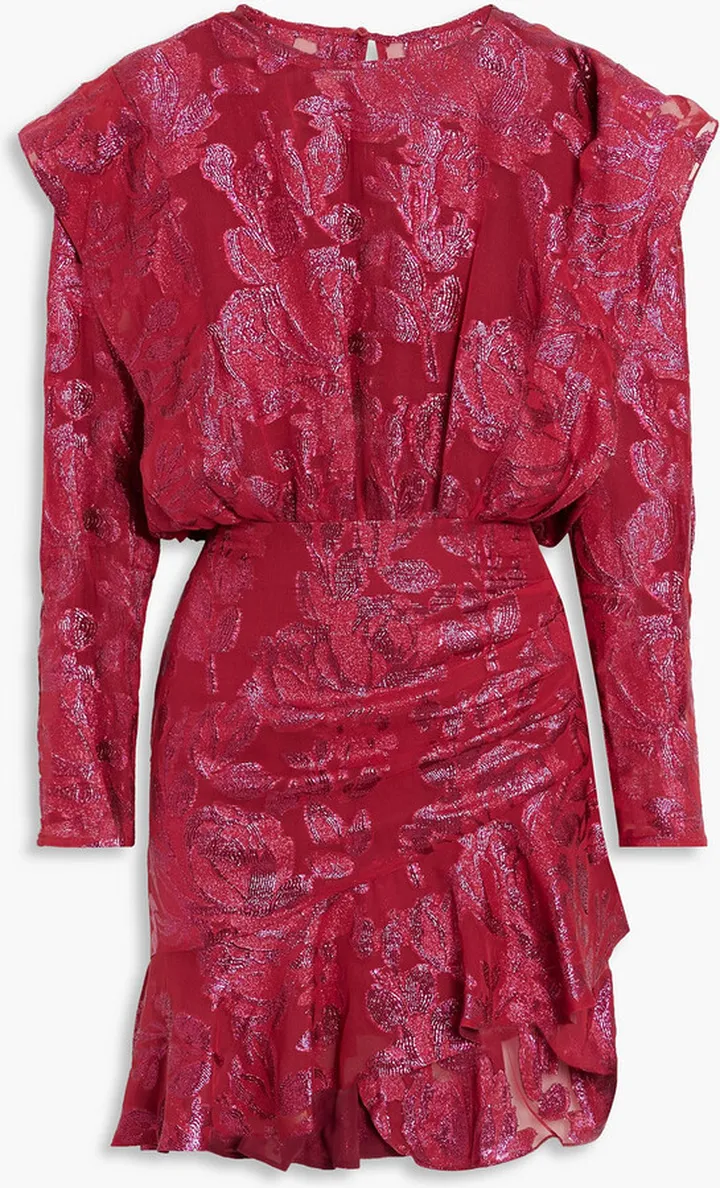 Murai metallic fil coupé silk-blend georgette mini dress