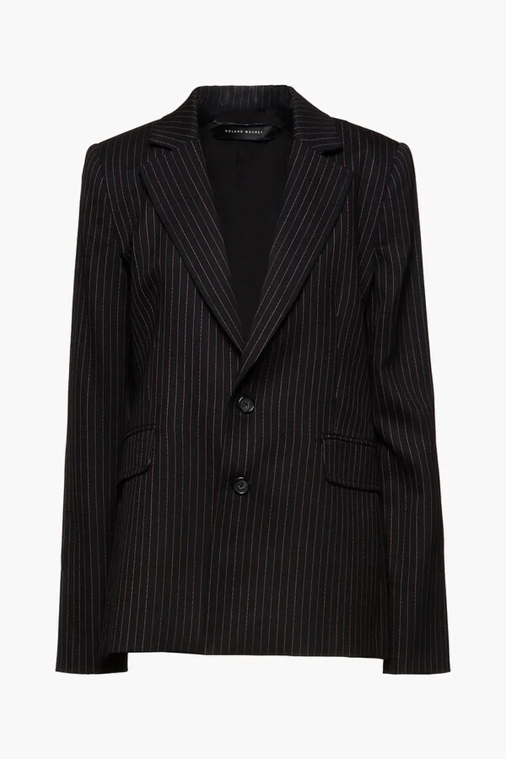 Darter button-detailed pinstriped wool-blend blazer