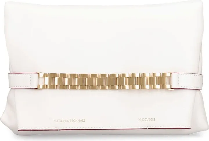 Chain leather pouch