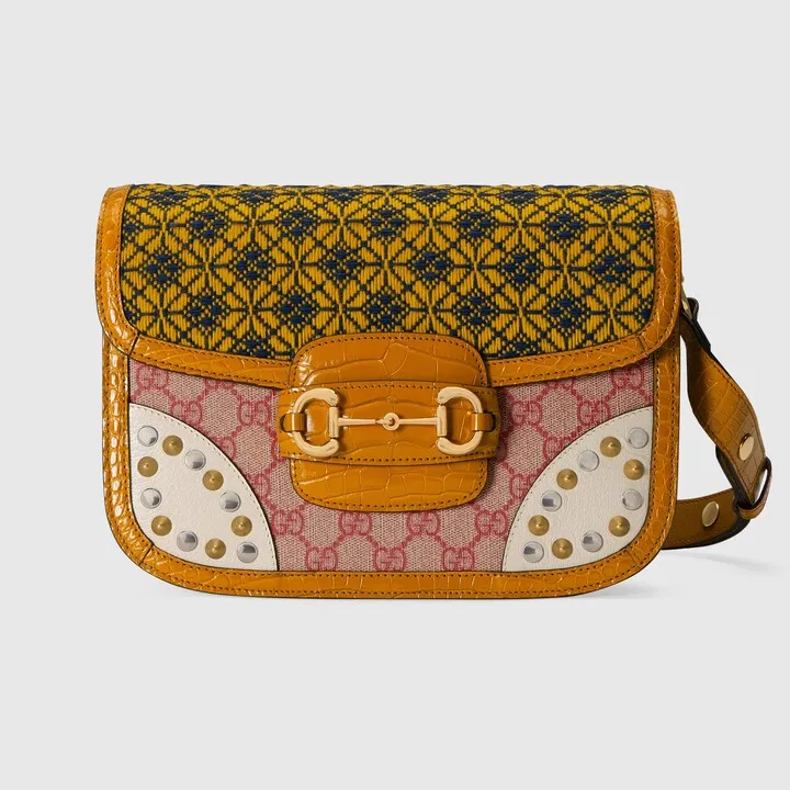 Gucci Horsebit 1955 crocodile shoulder bag