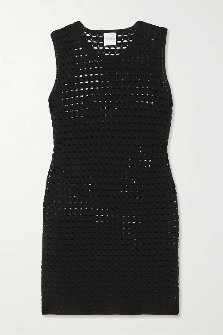 Madeleine Thompson - Alexia Crochet-knit Wool And Cashmere-blend Mini Dress - Black