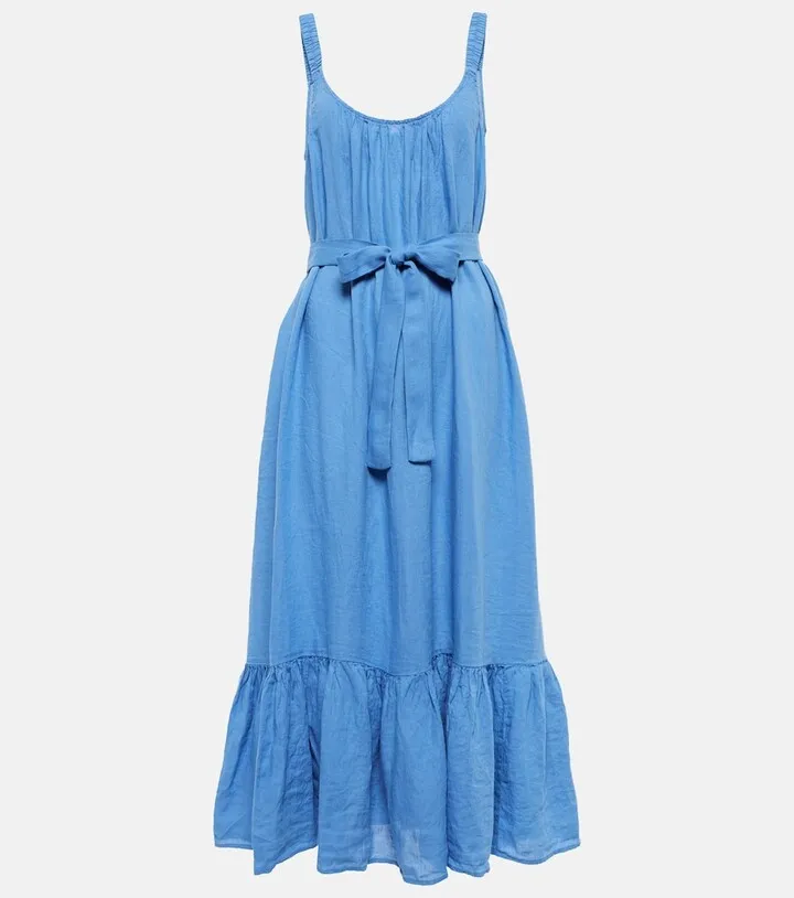 Elara linen midi dress