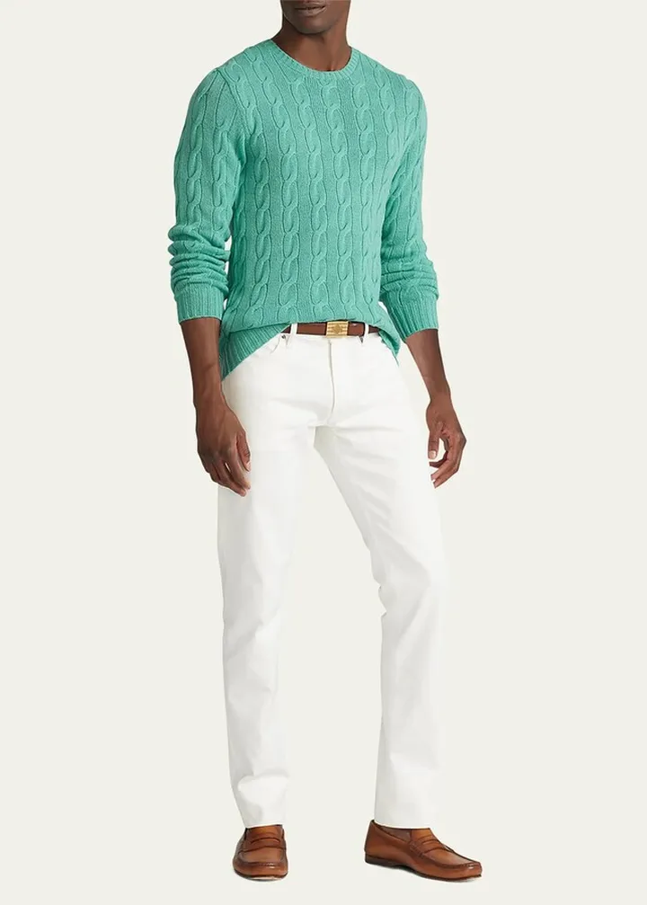 Men's Cashmere Cable-Knit Sweater