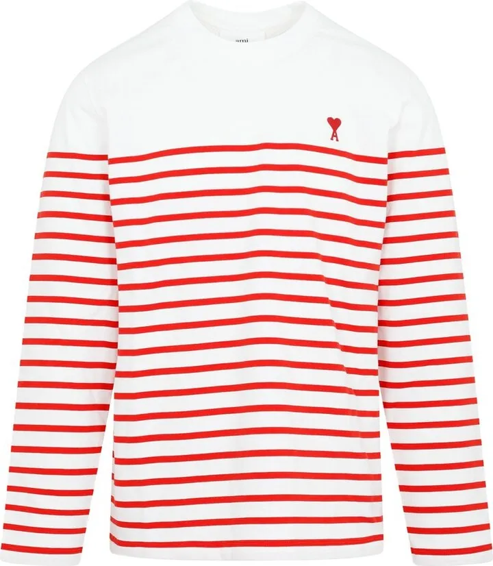 AMI Ami de Coeur Striped Long-Sleeved T-Shirt