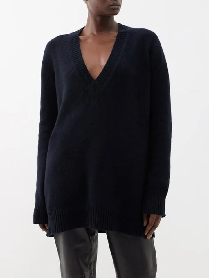 Responsible-cashmere Deep V-neck Sweater