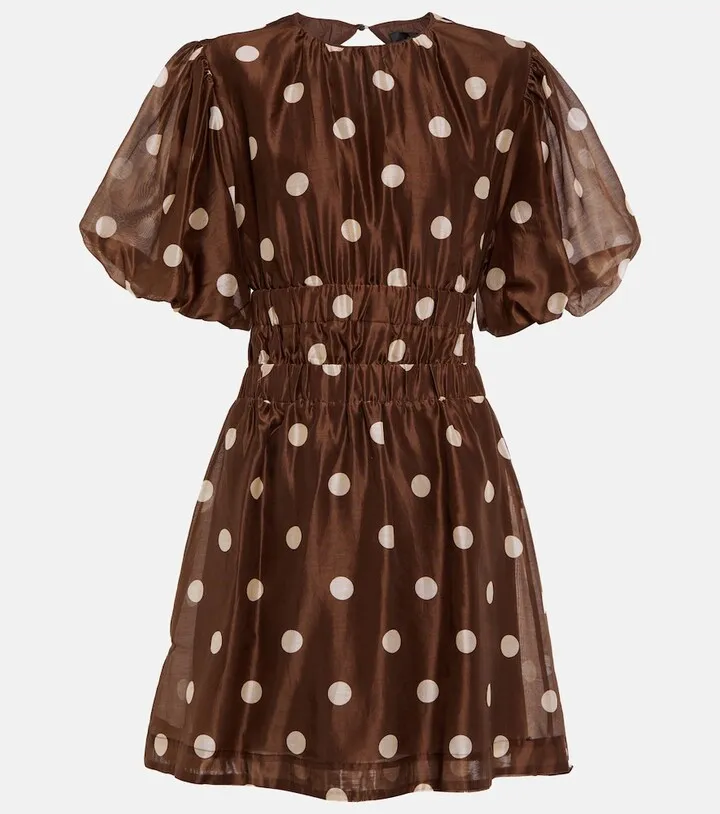 Vivi polka-dot cotton and silk minidress