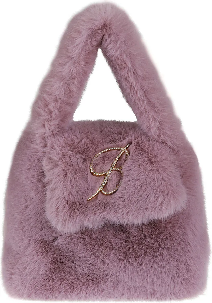 Logo Embellished Furred Tote