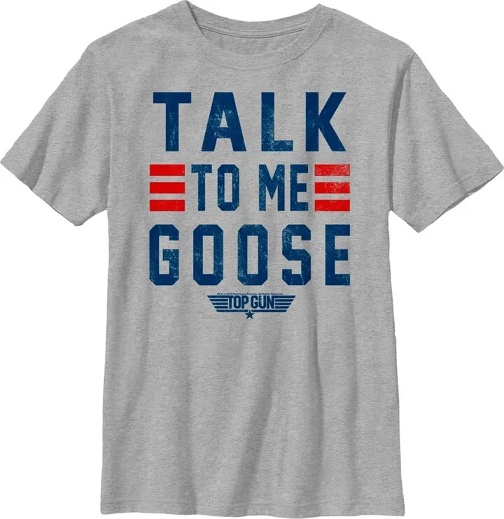 Boy's Top Gun Talk to Me Goose Quote T-Shirt - Athletic Heather - Large