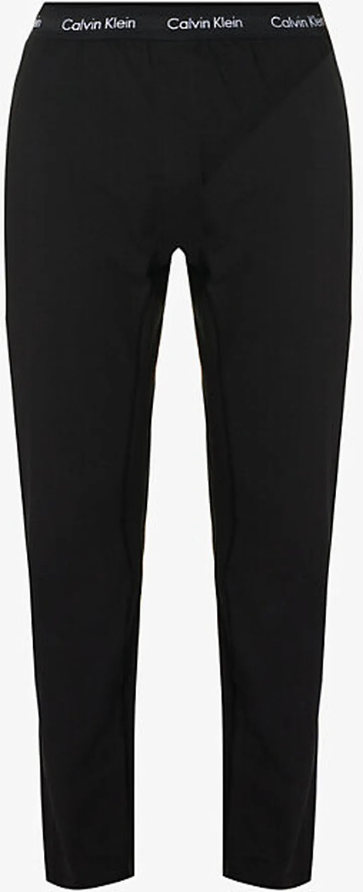 Mens Black Branded-waistband tretch-cotton Pyjama Bottoms