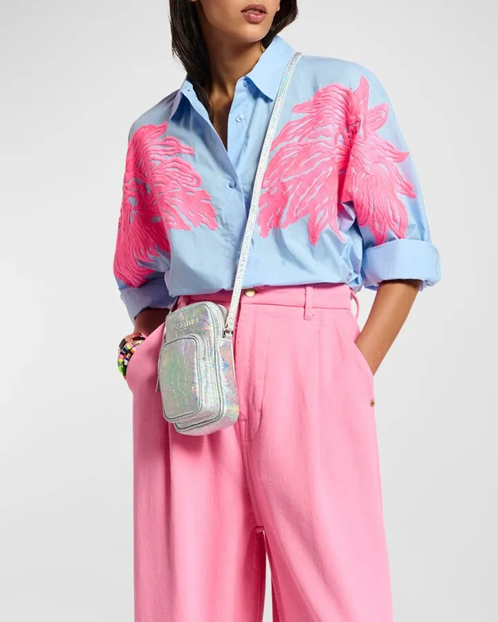 Dolly Embroidered Button-Front Shirt