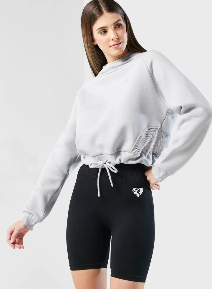 True Mesh Cropped Hoodie