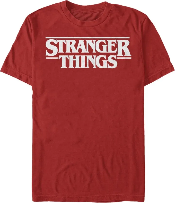 Stranger Things Men's Solid Logo Left Chest Short Sleeve T-Shirt
