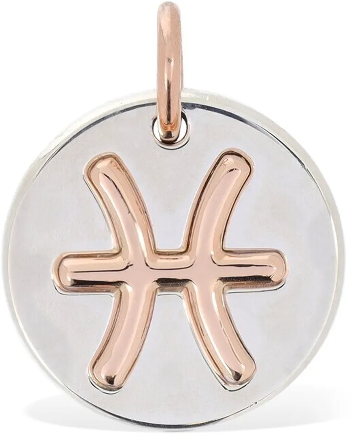 9kt Rose gold & silver Pisces charm