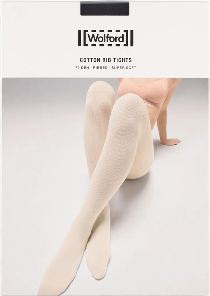 Cotton blend ribbed tights