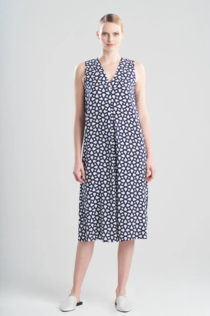 Soho Geo-Printed Challis Gown