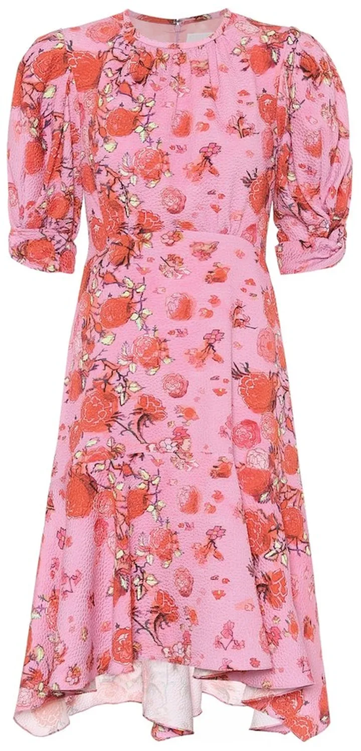 Asymmetric floral minidress