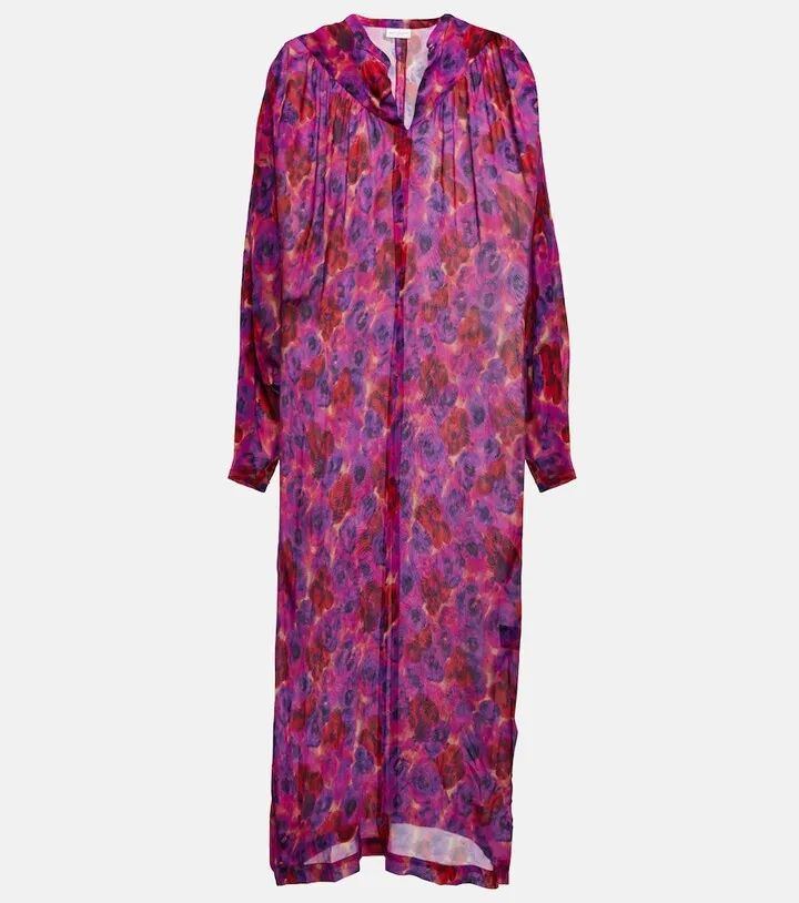 Dunny printed crepe georgette maxi dress