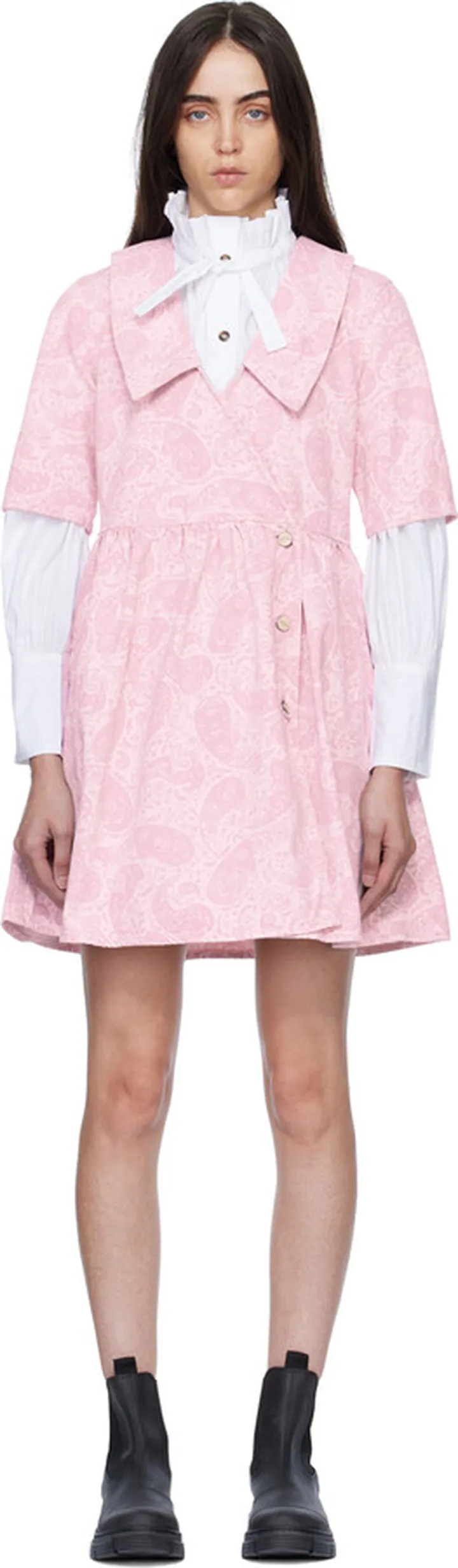 GANNI Pink Paisley Minidress