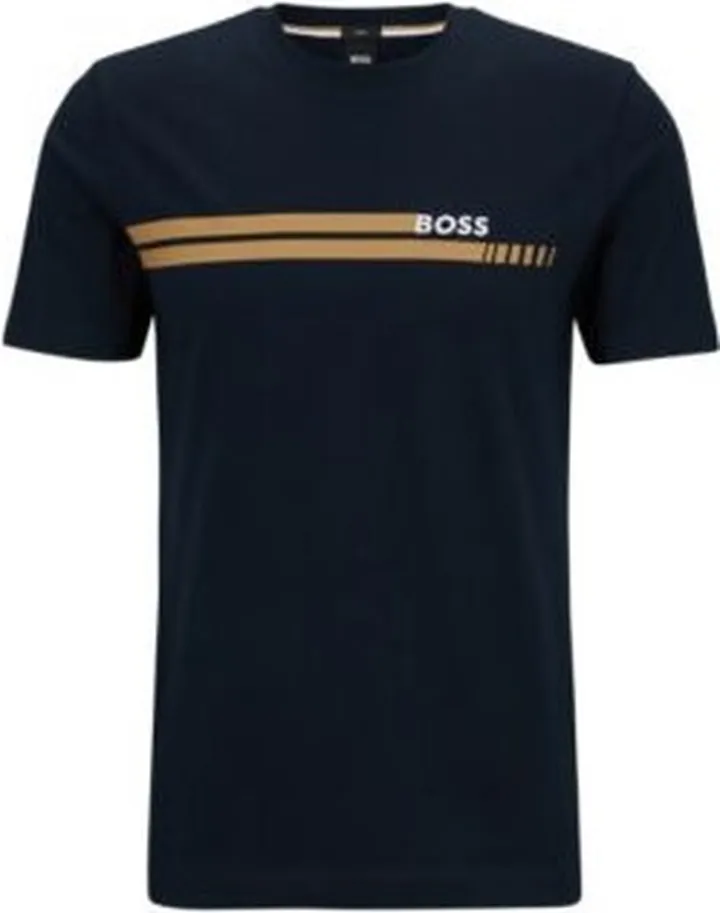 Cotton-jersey slim-fit T-shirt with racing-inspired stripe