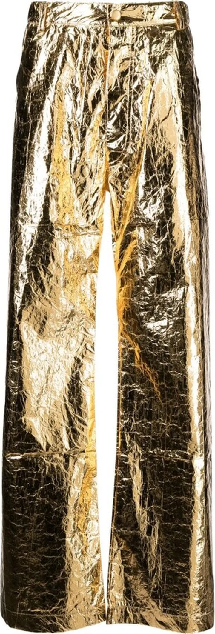 Metallic-Effect Wide-Leg Trousers