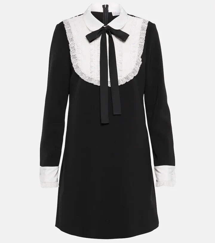 Lace-trimmed minidress