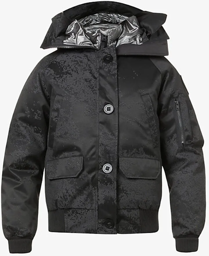 Womens Drifting Ice Black Rflct Chilliwack Hooded hell-down Bomber Jacket